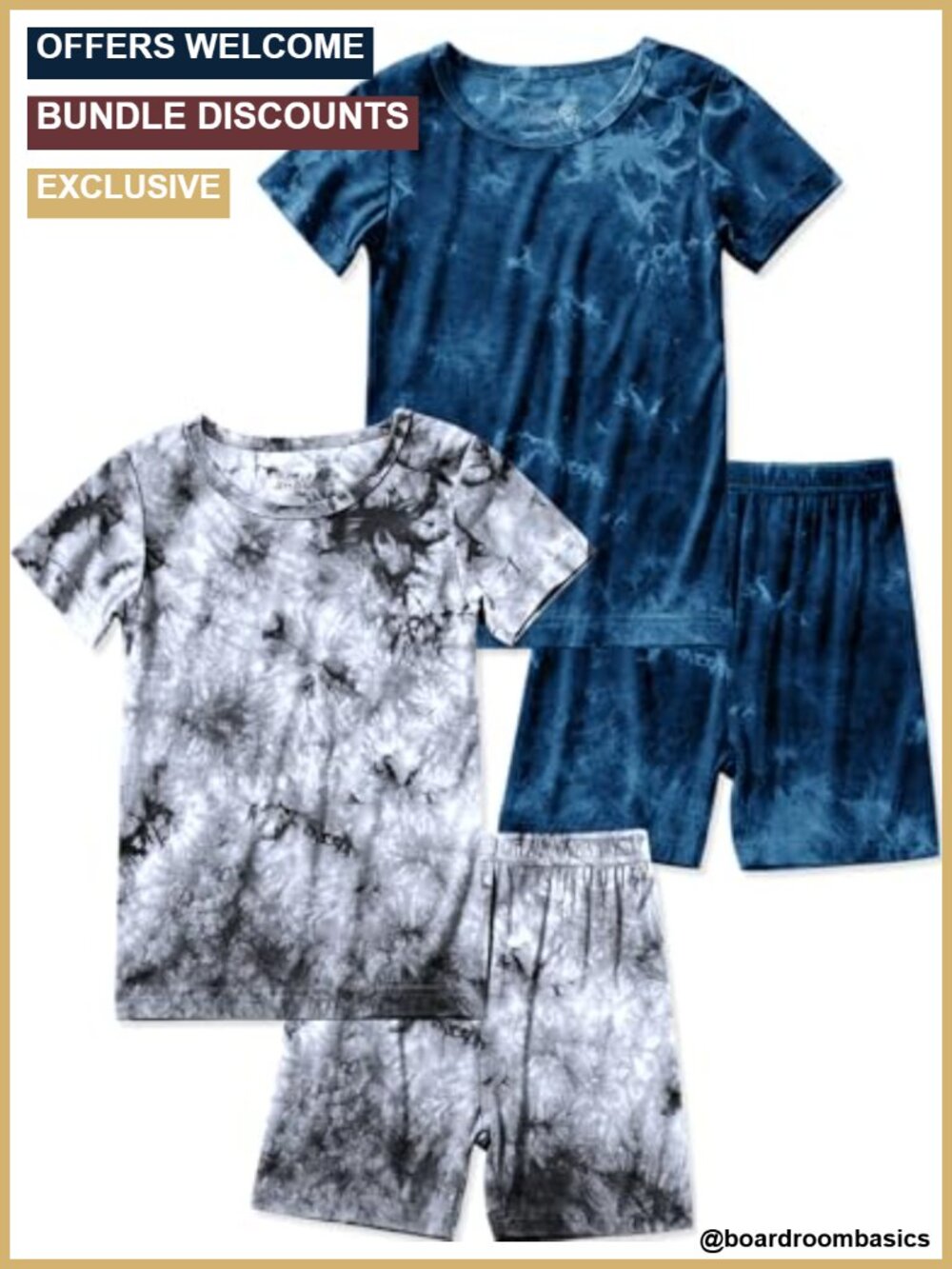 Kids Bamboo Rayon Pajama Set Short Sleeve Shirt & Shorts Sleepwear
